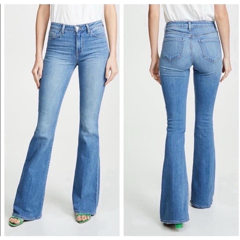 L’AGENCE High Rise Flare Bell Denim Blue Jeans Sydney Women’s Size 25